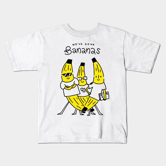 We've Gone Bananas! Kids T-Shirt by ginaromoart